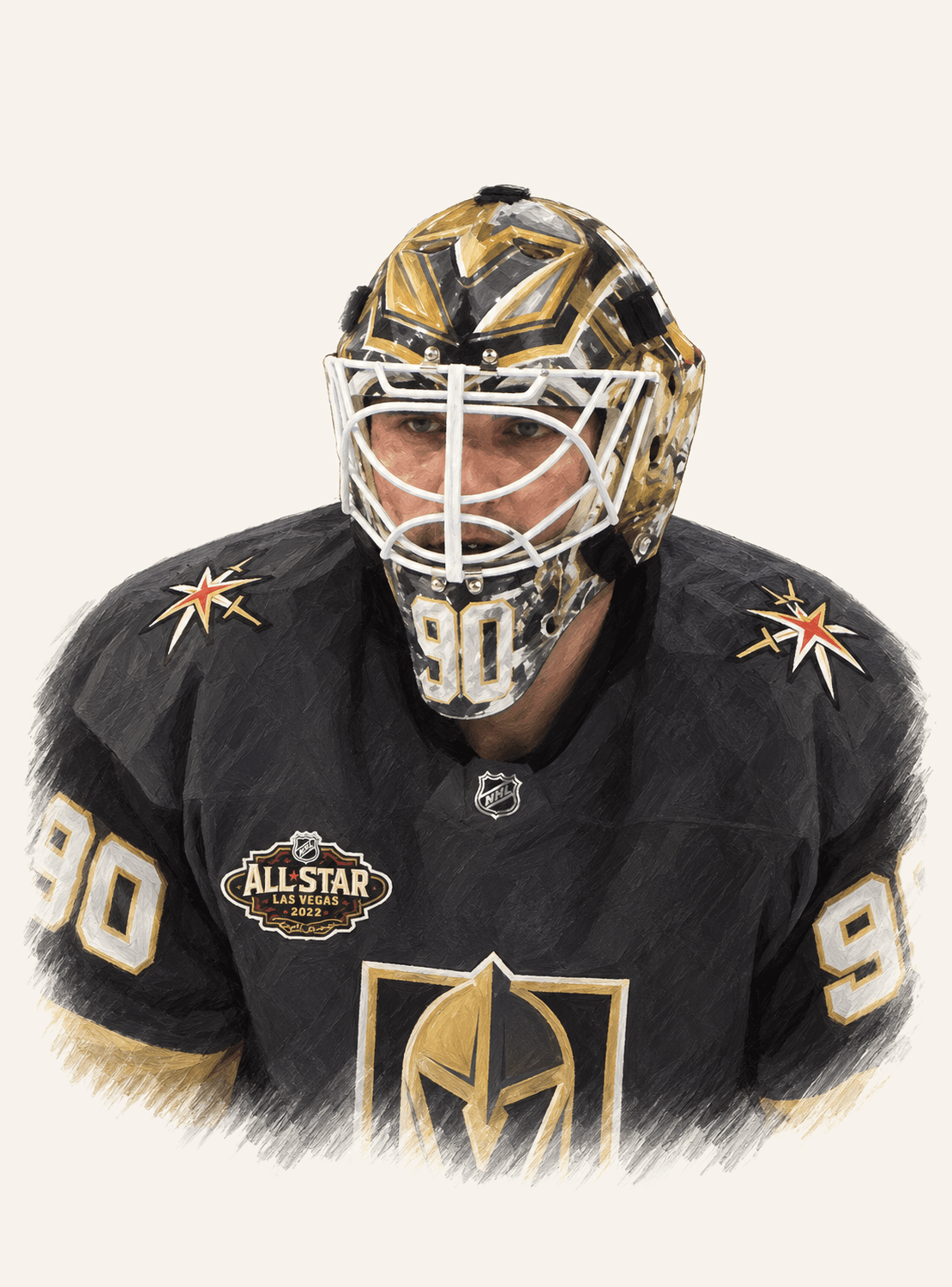 Painted portrait of Robin Lehner